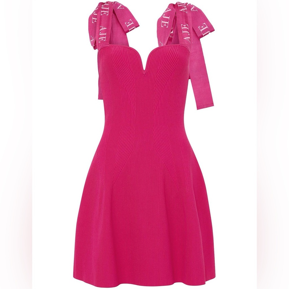 New with tags! AJE AMBER KNIT TIE SHOULDER PINK MINI DRESS